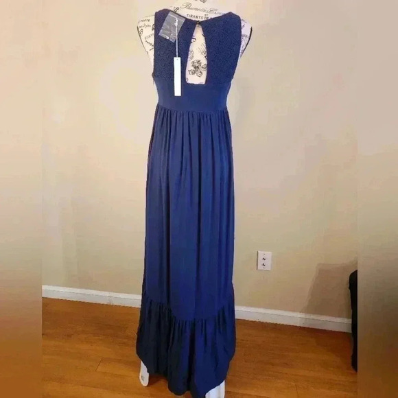 NWT LC Lauren Conrad Blue Sleeveless Maxi Dress - Picture 4 of 12